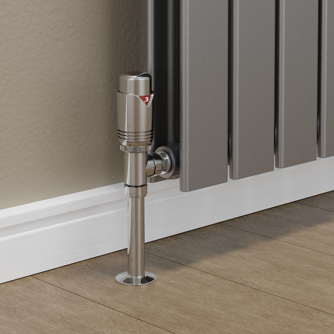 Realm Thermostatic Radiator Valve Angled - Chrome