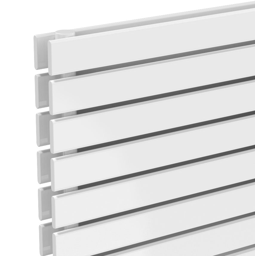 Rione Horizontal Double Designer Radiator - 544mm Tall - White - Various Sizes