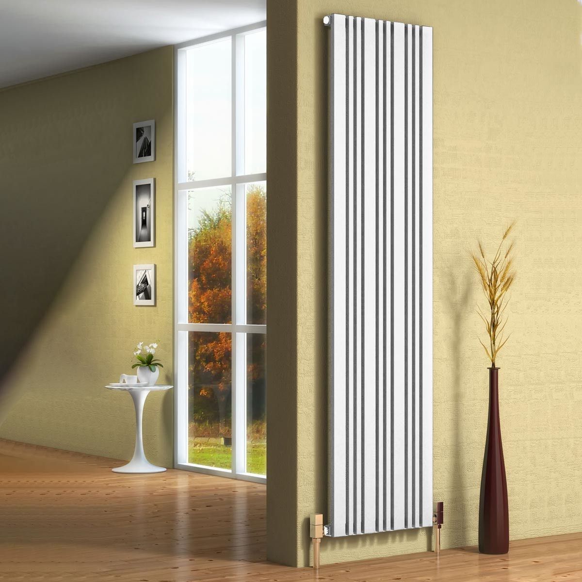 Bonera Vertical Designer Radiator - 1800mm Tall - White - Various Sizes