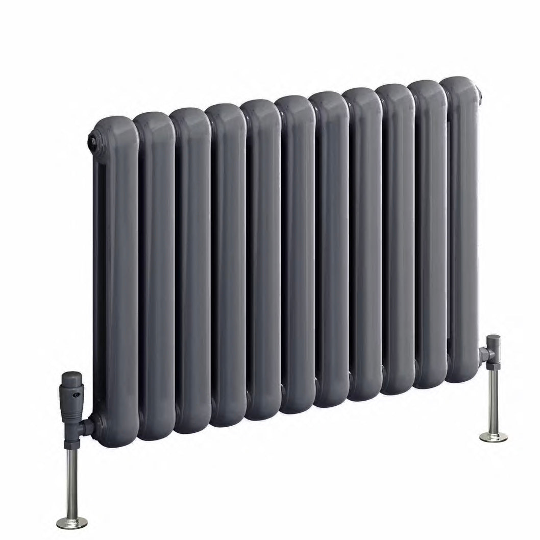 Coneva Horizontal Column Radiator - 550mm Tall - Anthracite - Various Sizes