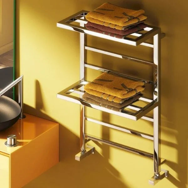 Elvina Double Shelf Towel Rail - 1000mm x 500mm - Chrome