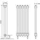 Rococo 1 Column Cast Iron Radiator - 660 Tall - Various Colours + Sizes