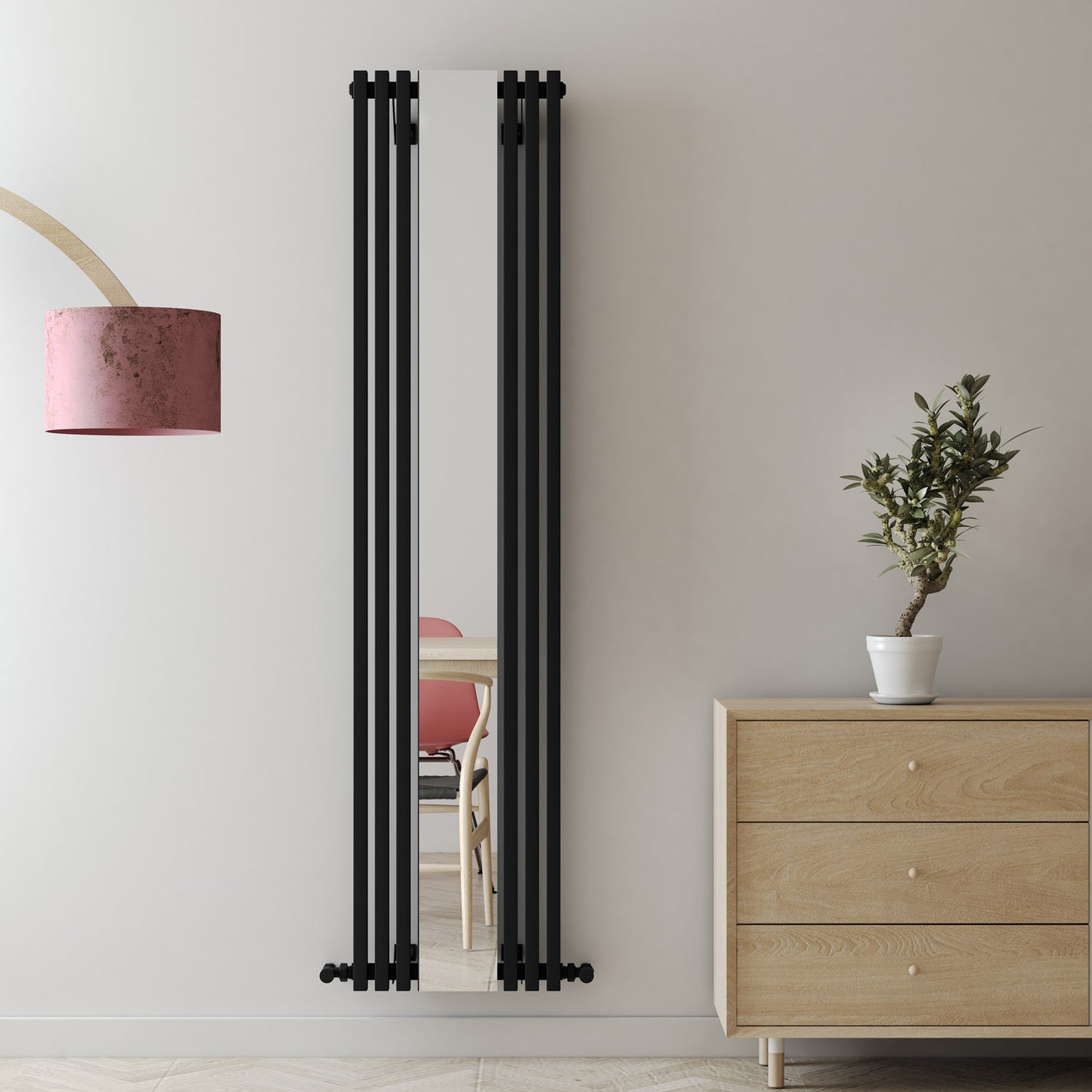 Sophia Mirror Vertical Aluminium Radiator - 1800mm x 415mm - Various Colours