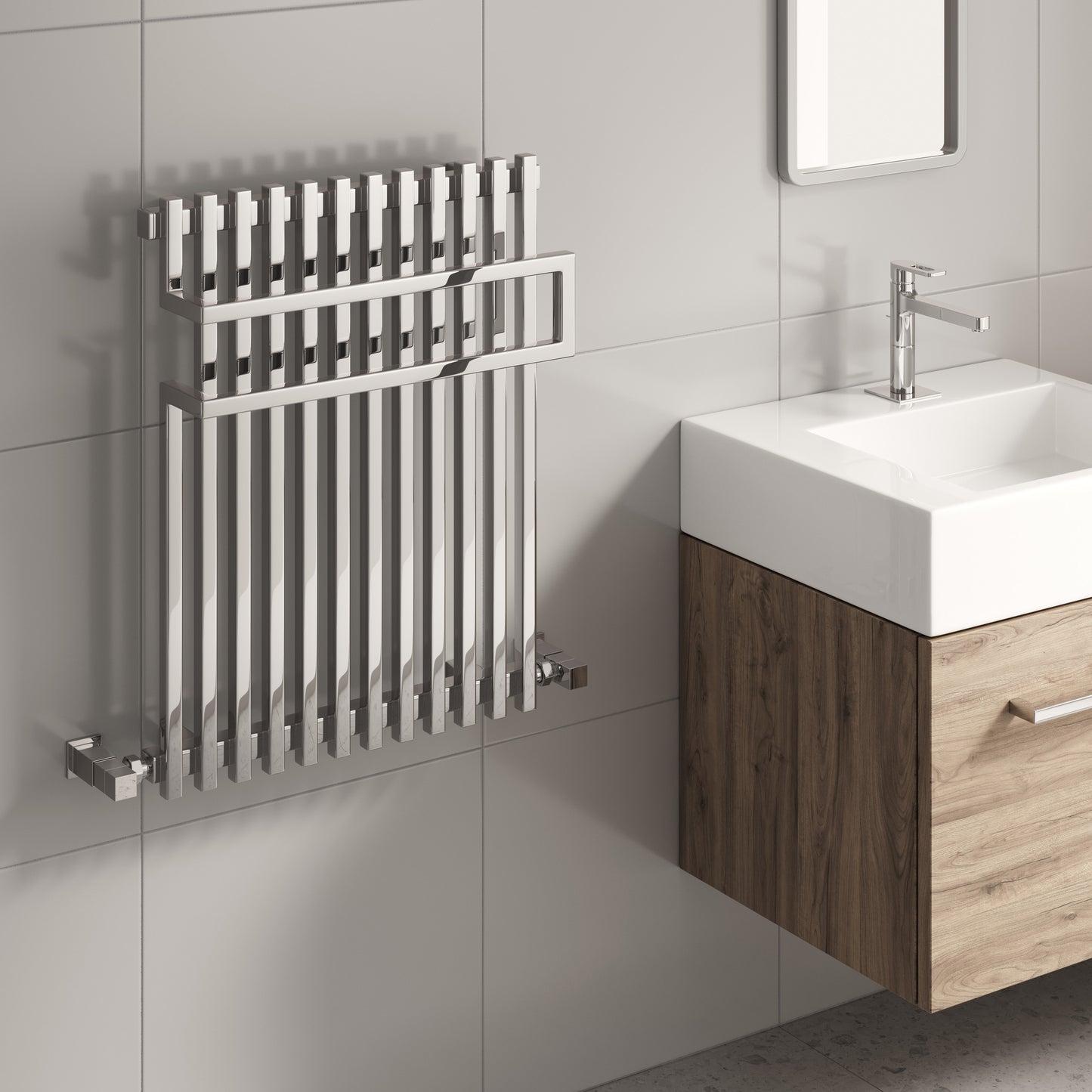 Sori Heated Towel Rail - 650mm x 500mm - Chrome