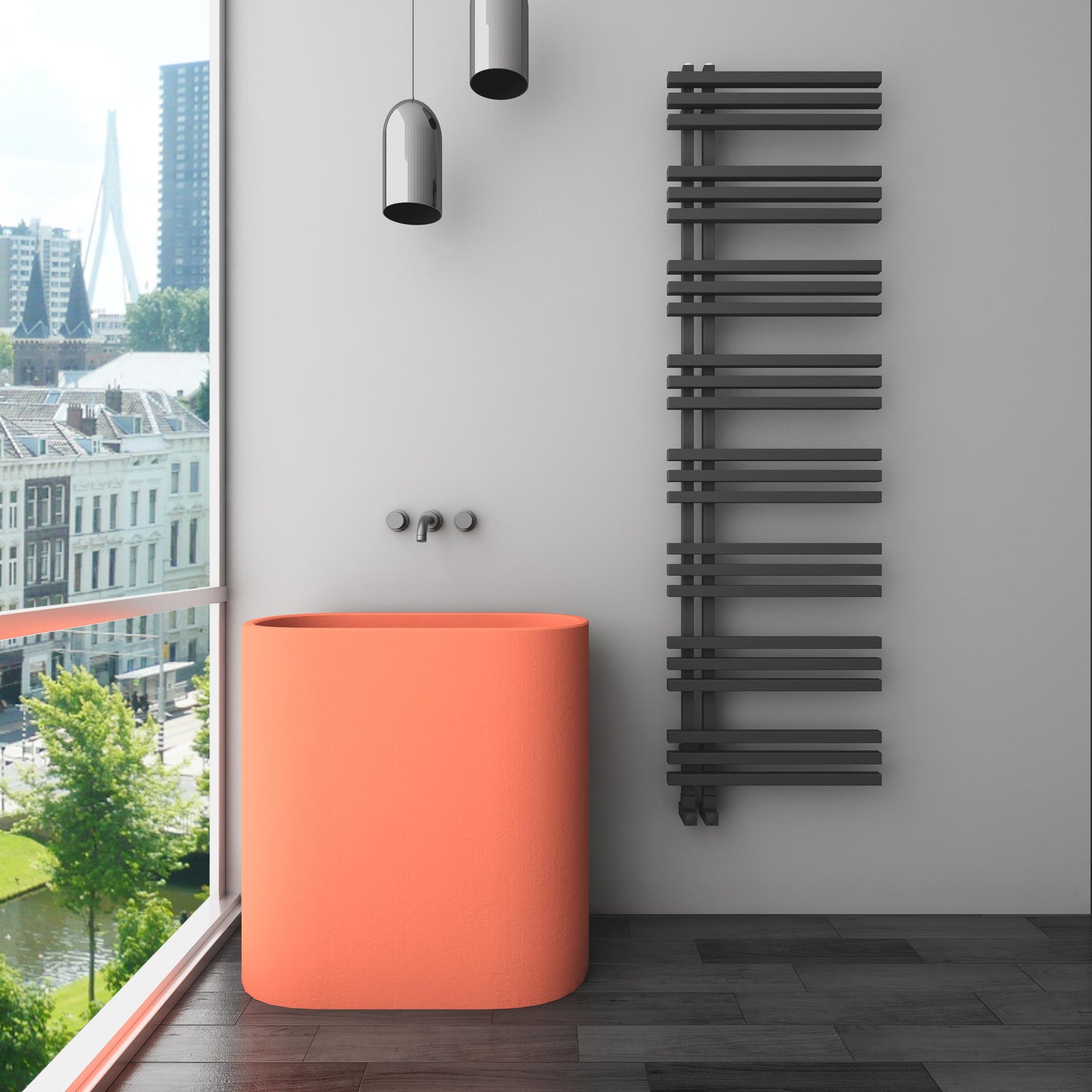 Terra Aluminium Heated Towel Rail - Various Colours + Sizes