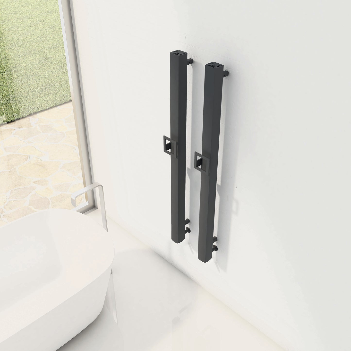 Vesta S Electric Vertical Aluminium Radiator - Various Colours + Sizes