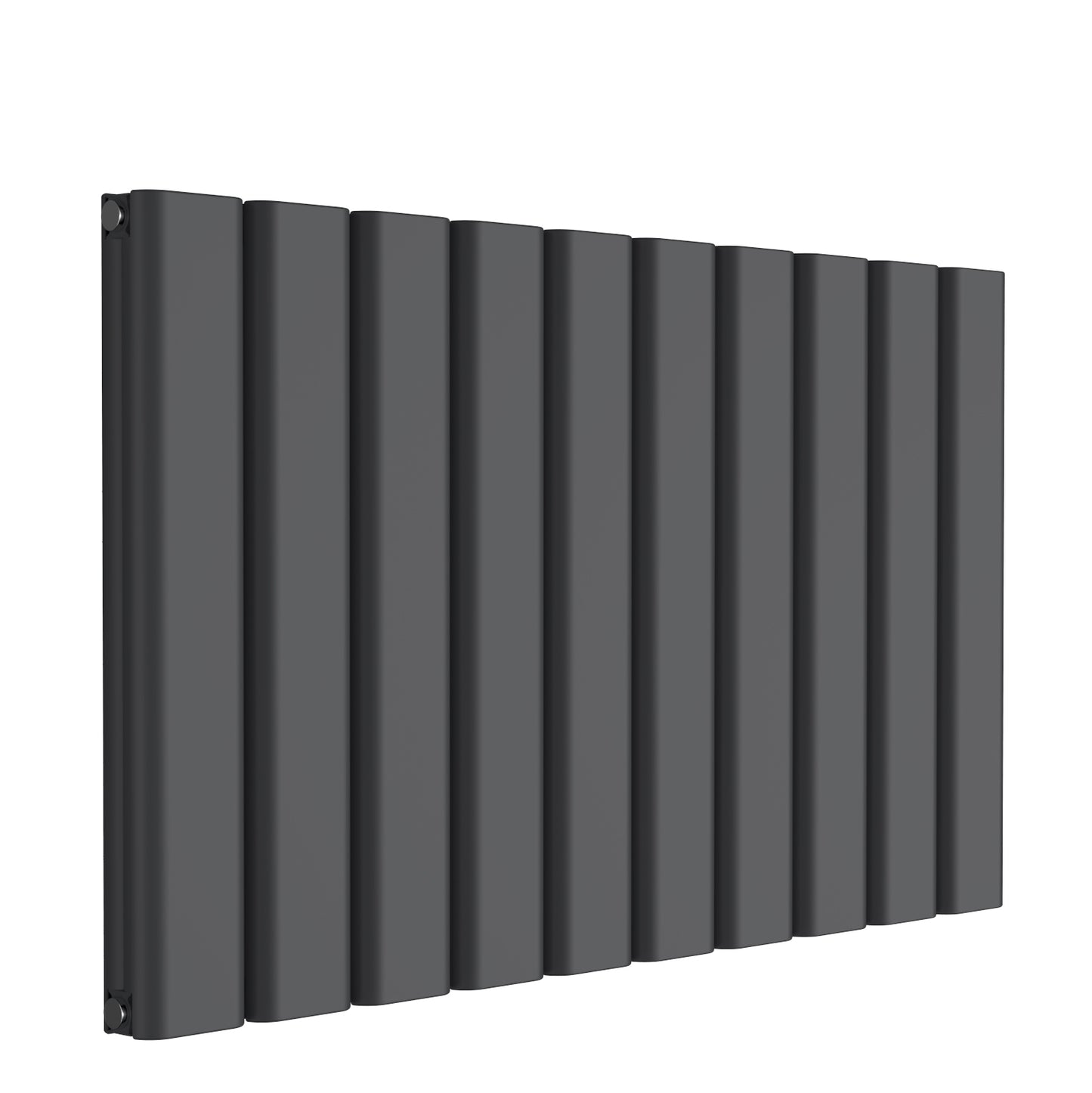 Vicari Horizontal Double Aluminium Radiator - 600mm Tall - Anthracite - Various Sizes