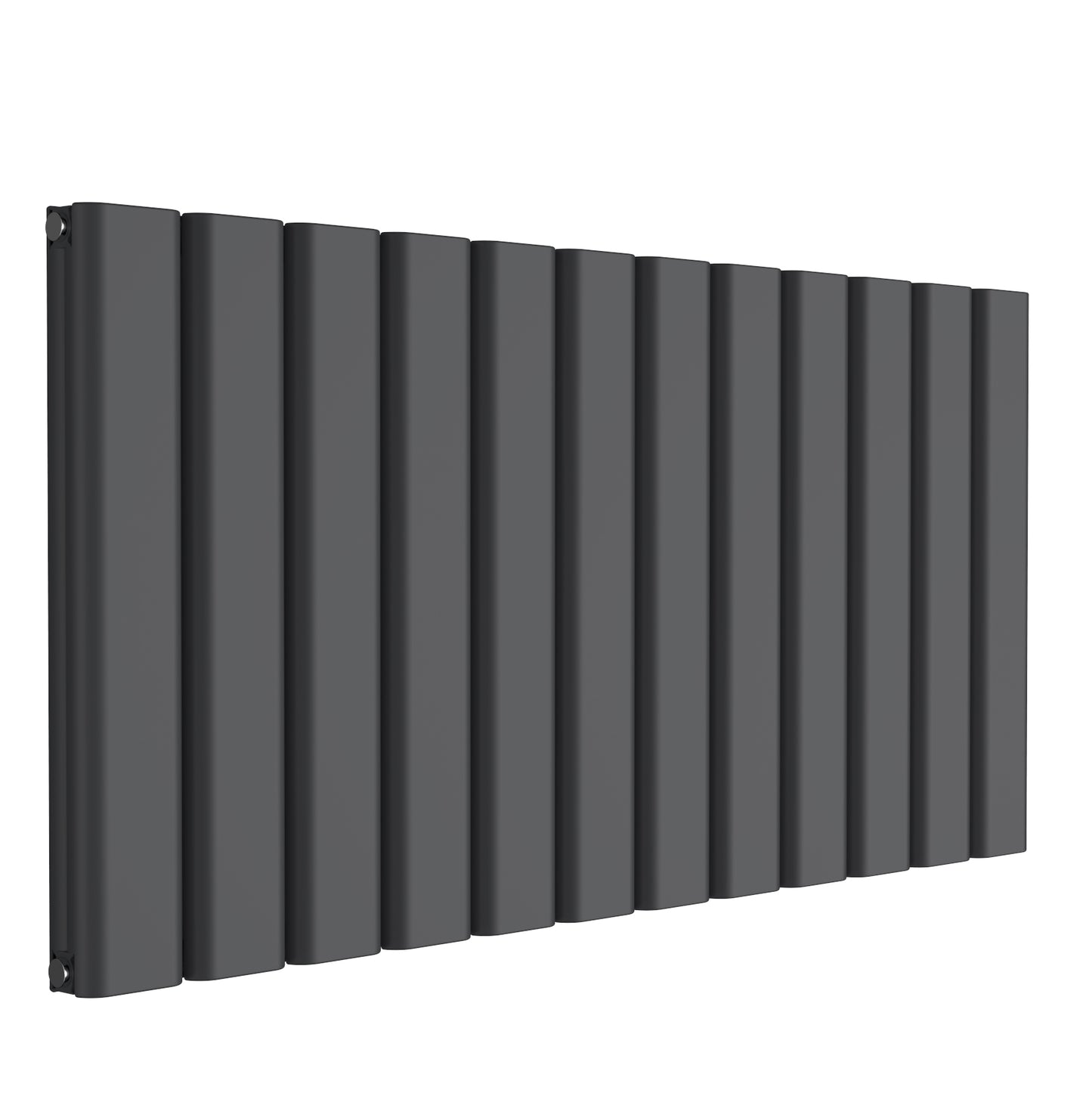 Vicari Horizontal Double Aluminium Radiator - 600mm Tall - Anthracite - Various Sizes