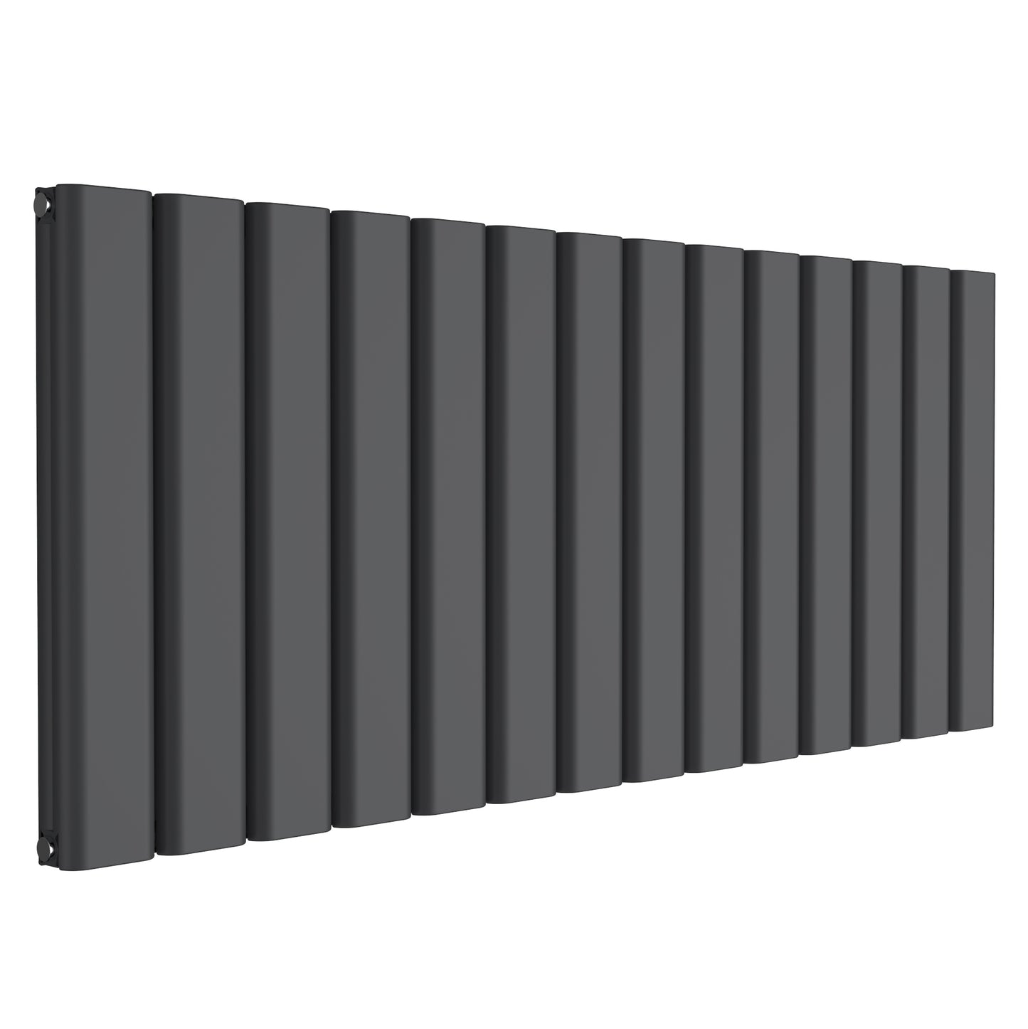 Vicari Horizontal Double Aluminium Radiator - 600mm Tall - Anthracite - Various Sizes