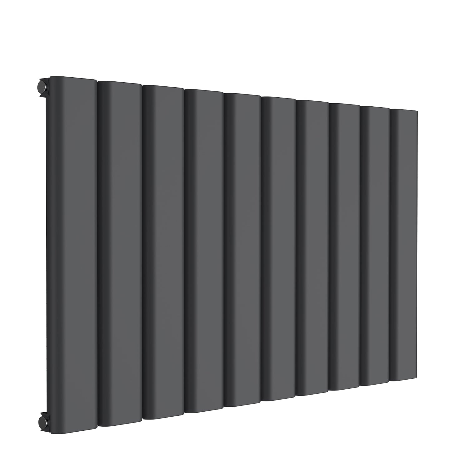 Vicari Horizontal Single Aluminium Radiator - 600mm Tall - Anthracite - Various Sizes