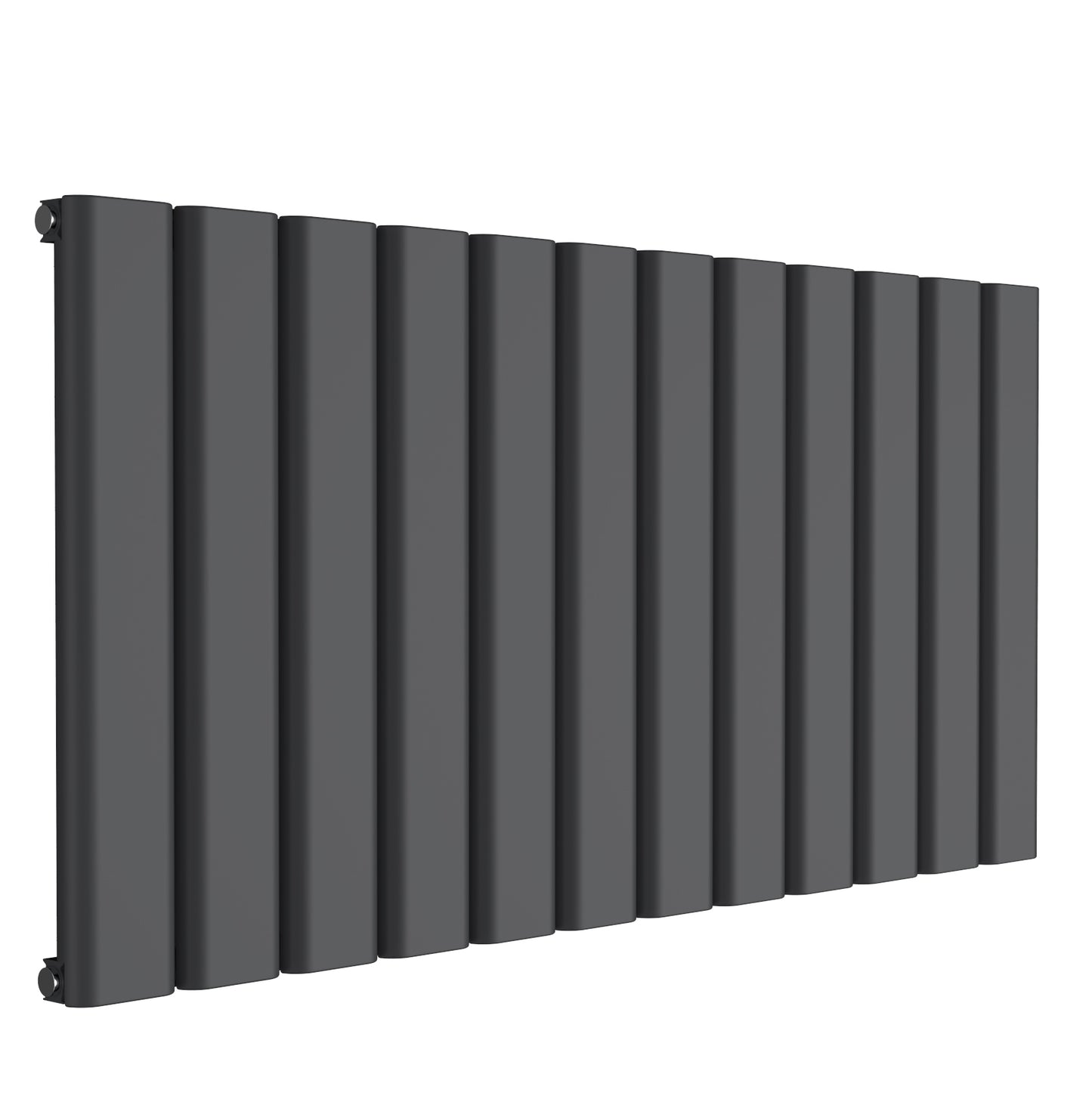 Vicari Horizontal Single Aluminium Radiator - 600mm Tall - Anthracite - Various Sizes