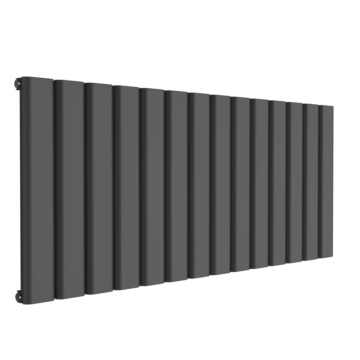 Vicari Horizontal Single Aluminium Radiator - 600mm Tall - Anthracite - Various Sizes