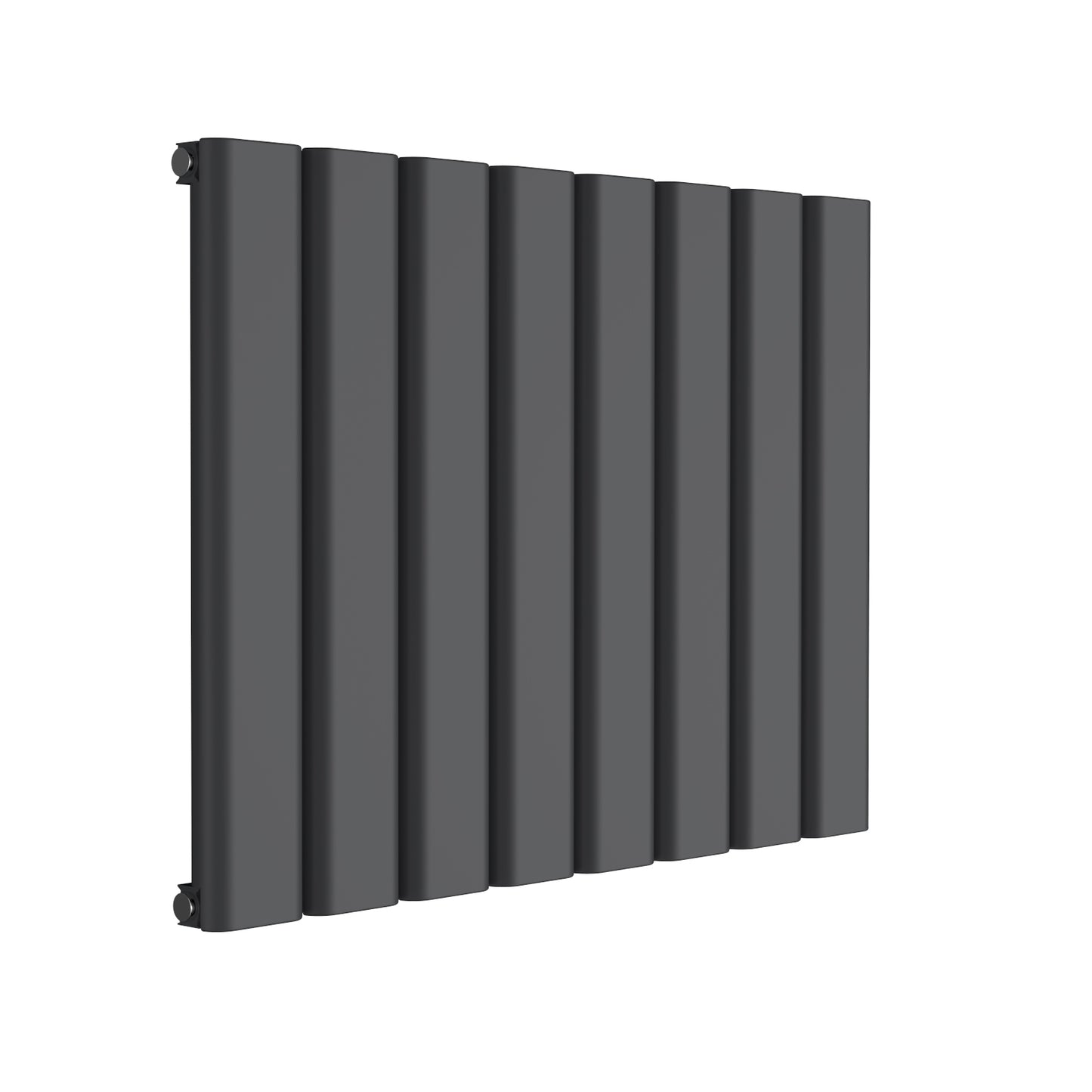 Vicari Horizontal Single Aluminium Radiator - 600mm Tall - Anthracite - Various Sizes