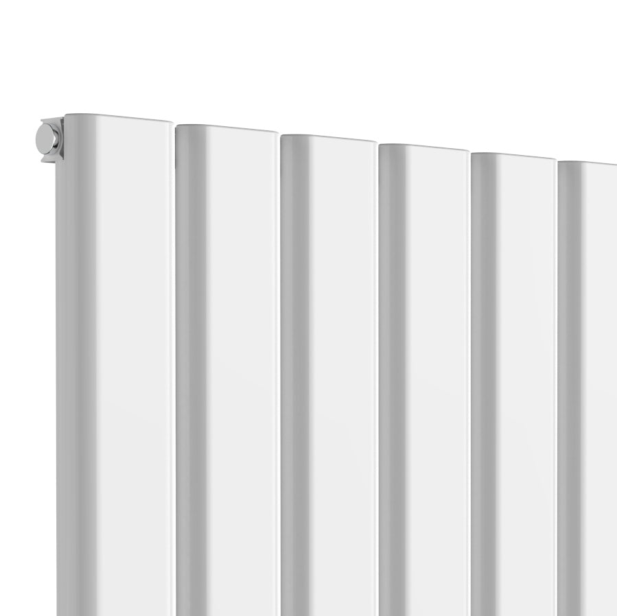 Vicari Horizontal Single Aluminium Radiator - 600mm Tall - White - Various Sizes