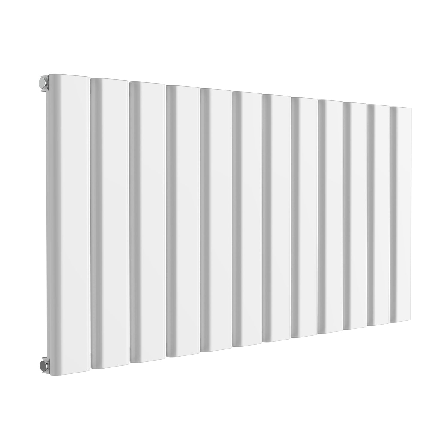 Vicari Horizontal Single Aluminium Radiator - 600mm Tall - White - Various Sizes