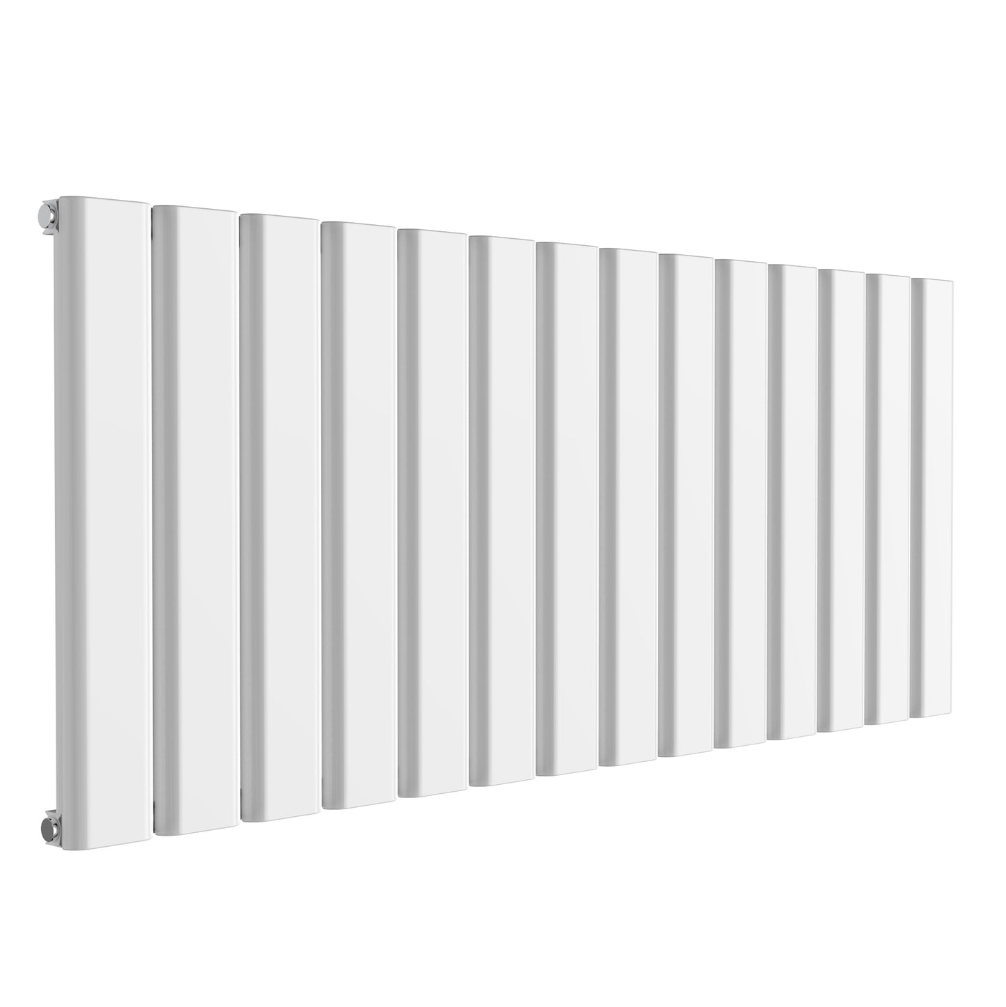 Vicari Horizontal Single Aluminium Radiator - 600mm Tall - White - Various Sizes