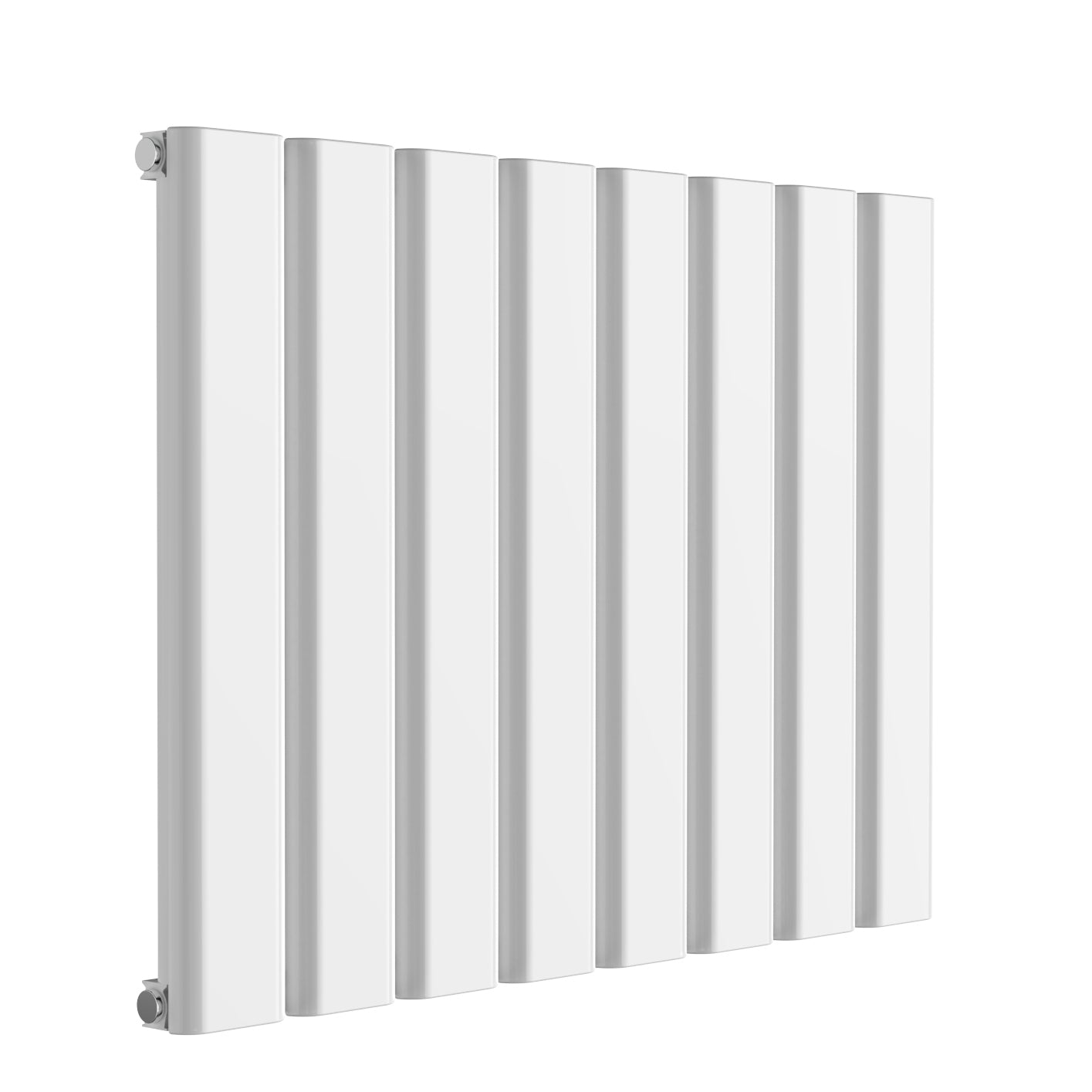 Vicari Horizontal Single Aluminium Radiator - 600mm Tall - White - Various Sizes