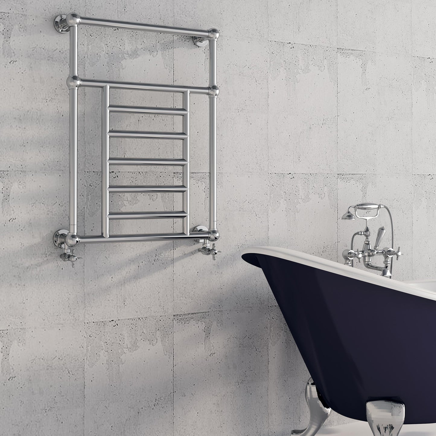 Vintage Traditional Heated Towel Rail - Various Sizes - Chrome