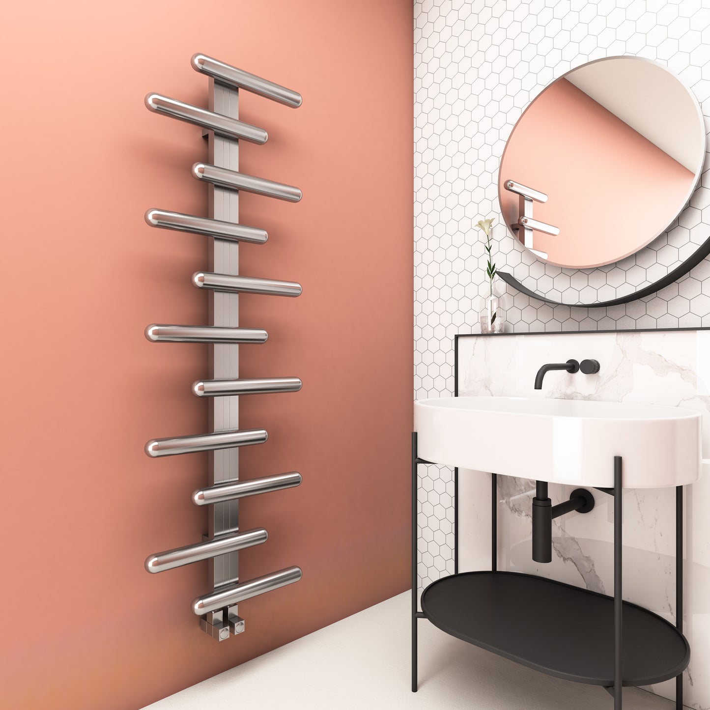 Vivi Stainless Steel Heated Towel Rail - Various Colours + Sizes