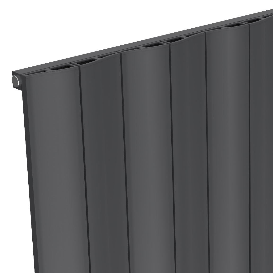 Wave Vertical Single Aluminium Radiator - 1800mm Tall - Anthracite - Various Sizes