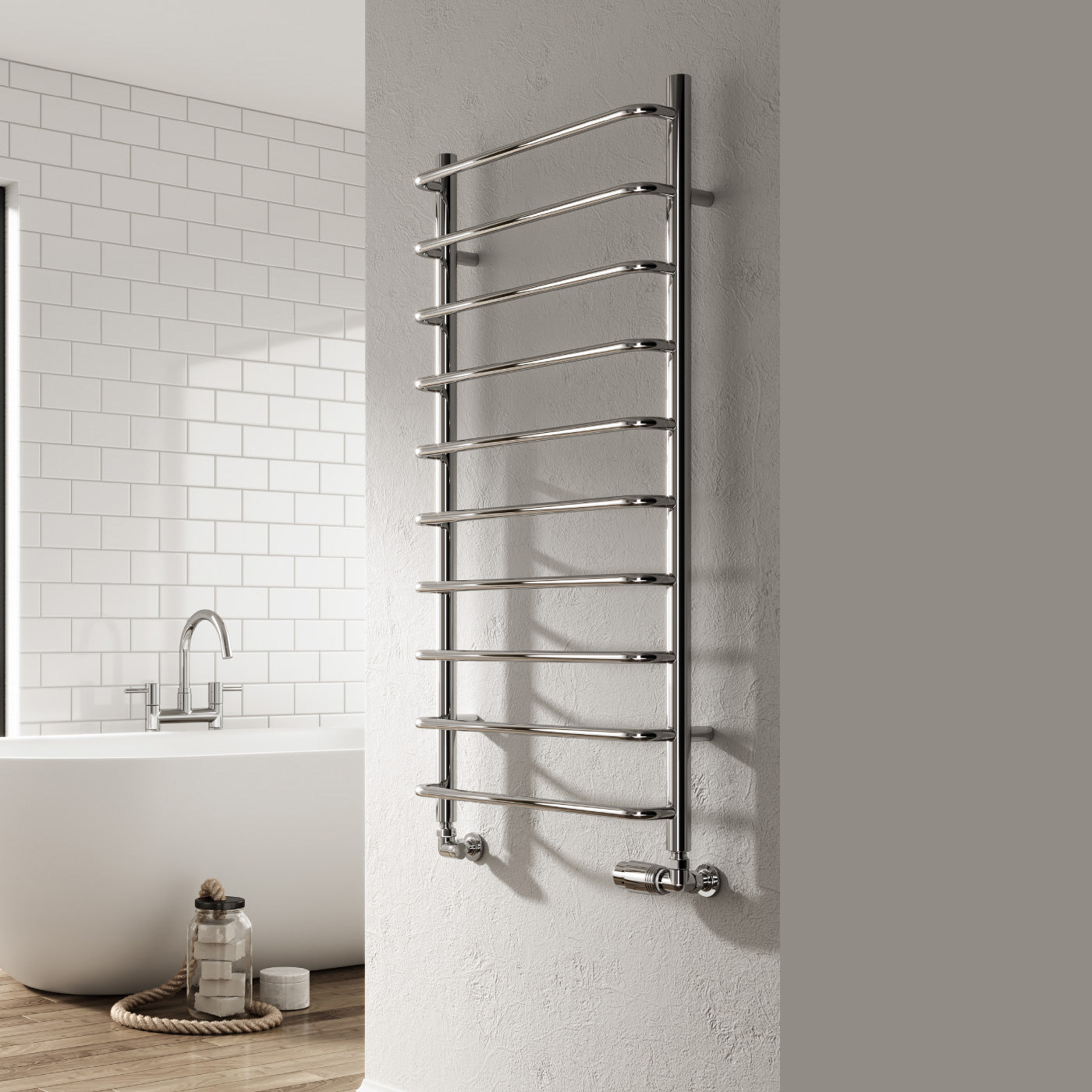 Aliano Heated Towel Rail - Various Sizes - Chrome