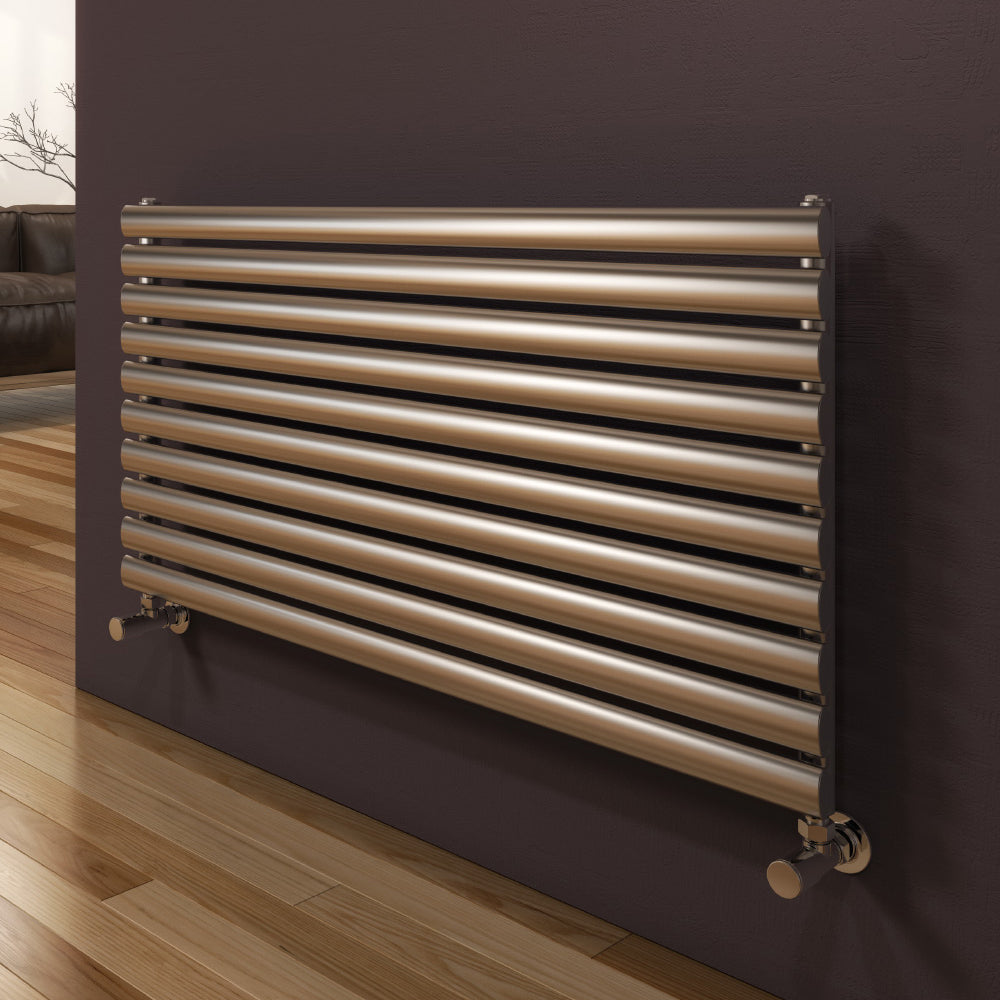 Artena Single Horizontal Radiator - 590mm Tall - Satin Finish - Various Sizes