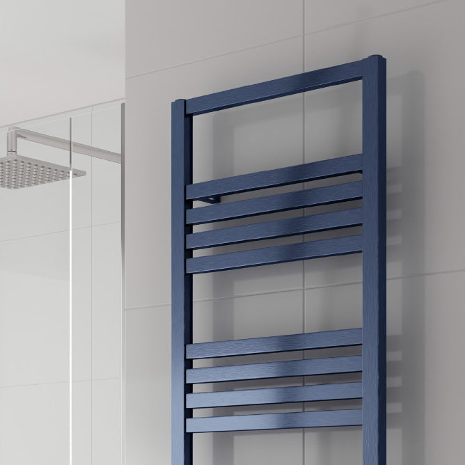 Bolca Aluminium Heated Towel Rail - Various Sizes - Satin Blue