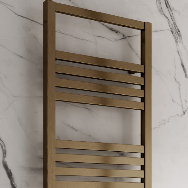 Bolca Aluminium Heated Towel Rail - Various Sizes - Satin Bronze