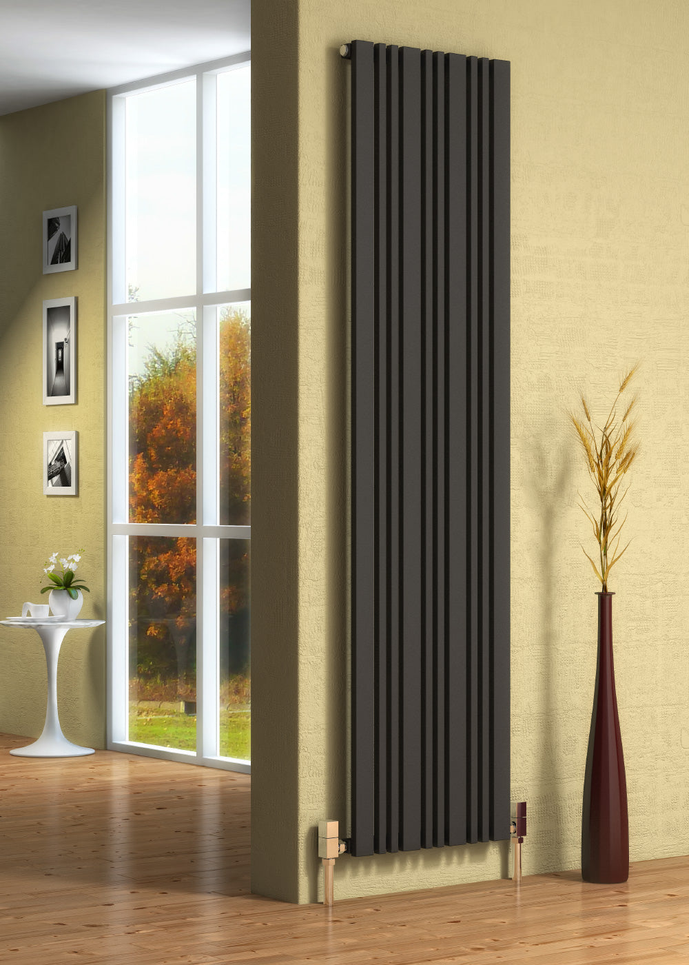 Bonera Vertical Designer Radiator - 1800mm Tall - Anthracite - Various Sizes