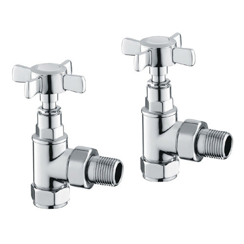 Bronte Manual Radiator Valve - Angled - Chrome