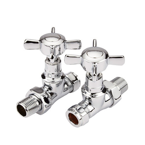 Bronte Manual Radiator Valve - Straight - Chrome