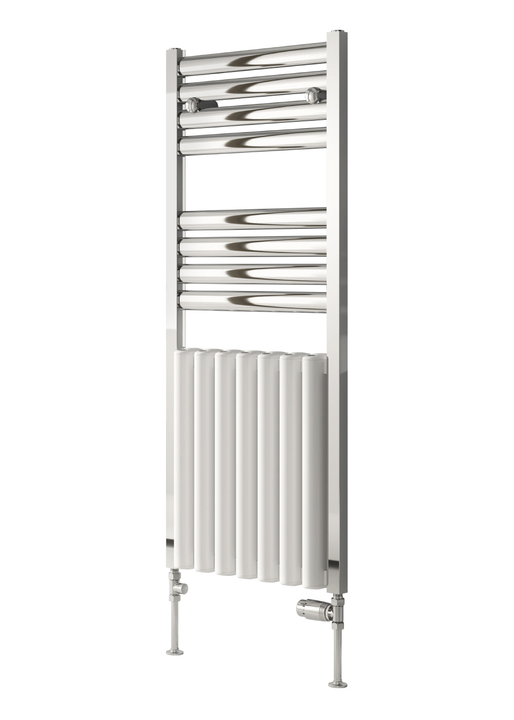 Burton Electric Aluminium Heated Towel Rail Radiator - 1180mm x 485mm - White/Chrome