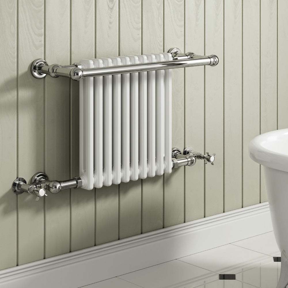 Camden Column Heated Towel Rail Radiator - White/Chrome - Various Sizes