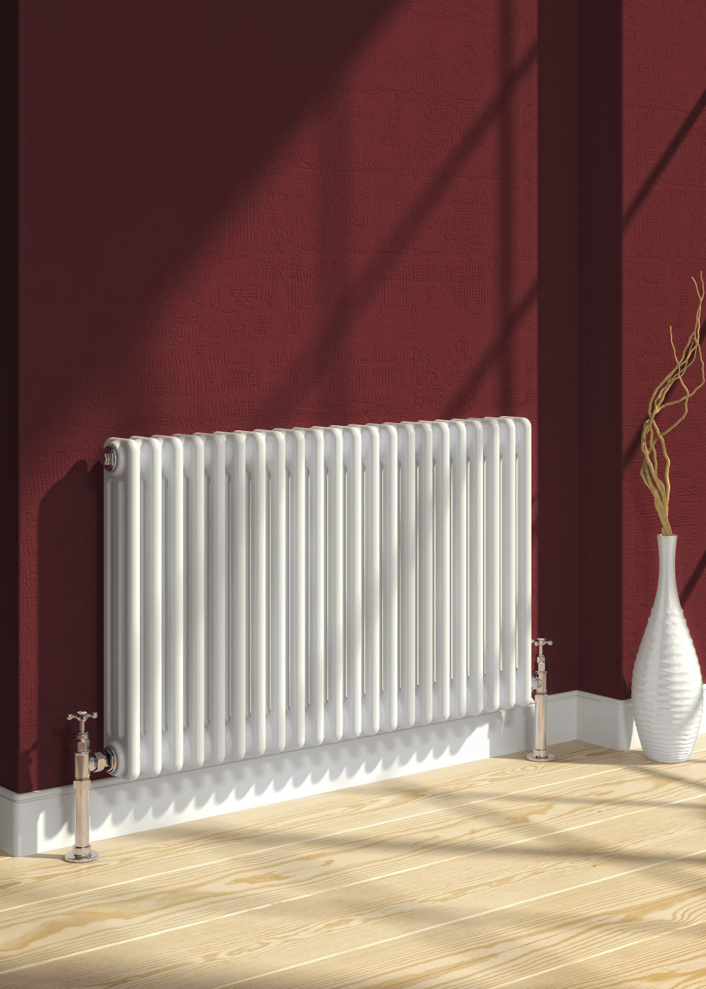 Colona Horizontal Three Column Radiator - Various Sizes - White