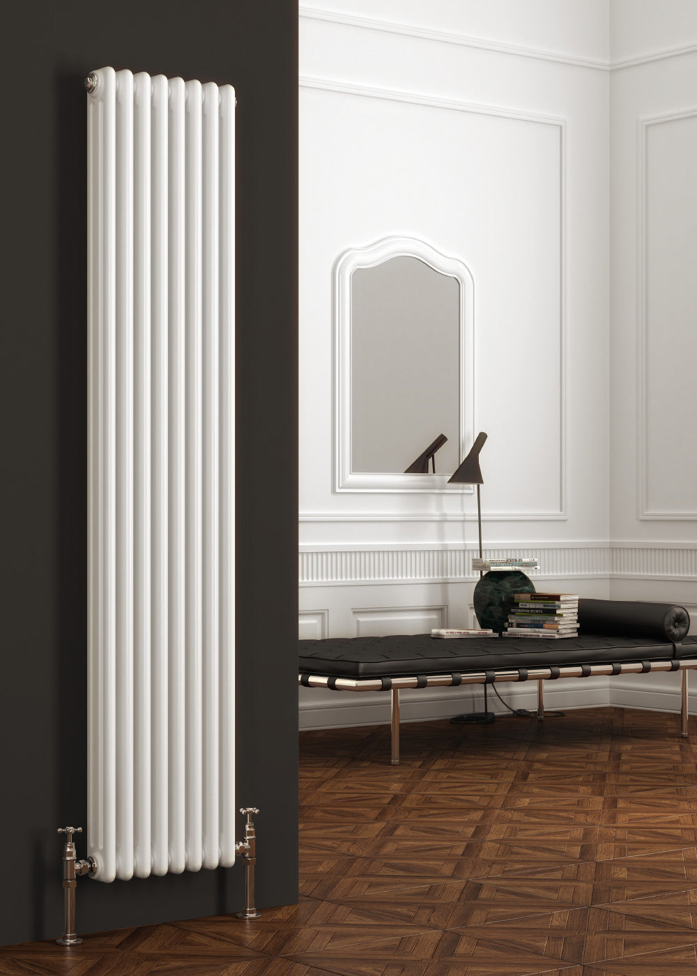 Colona Three Column Vertical Radiator - Various Sizes - White