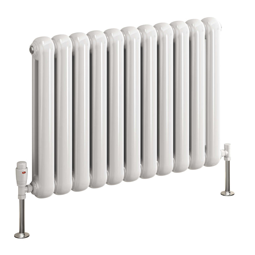 Coneva Horizontal Column Radiator - 550mm Tall - White - Various Sizes