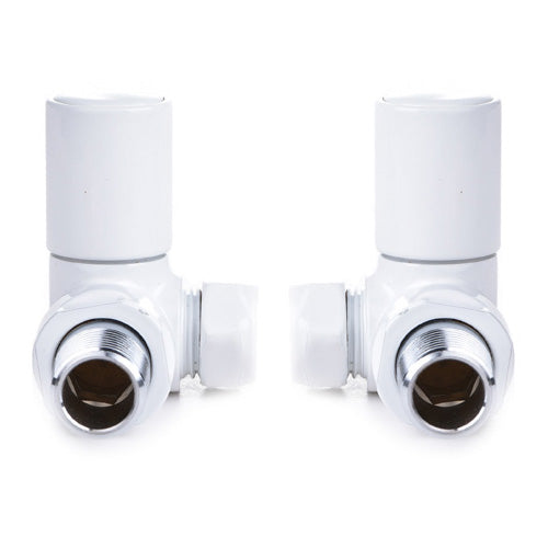 Crova Manual Radiator Valve - Corner - White