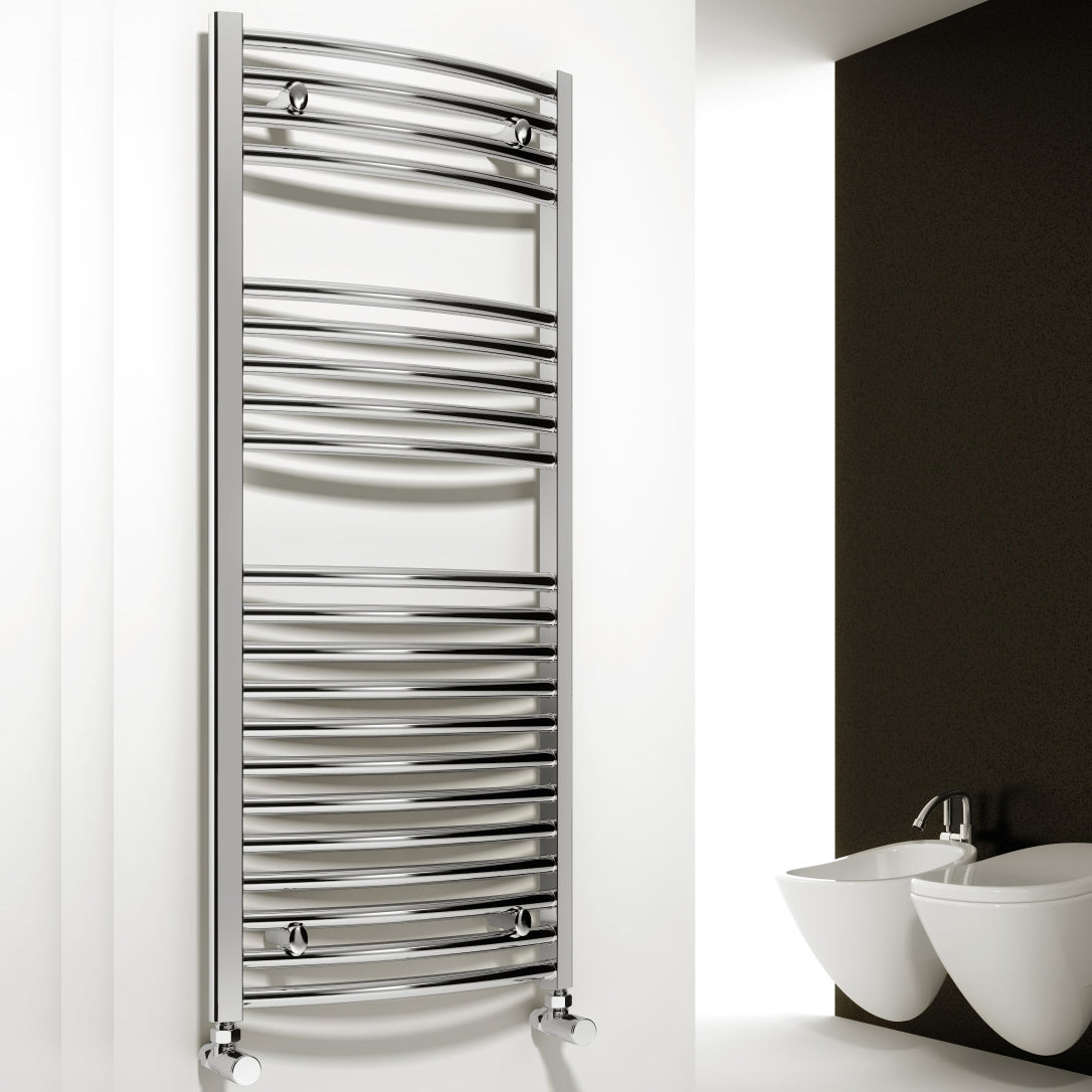 Diva Curved Heated Towel Rail -Various Sizes - Chrome