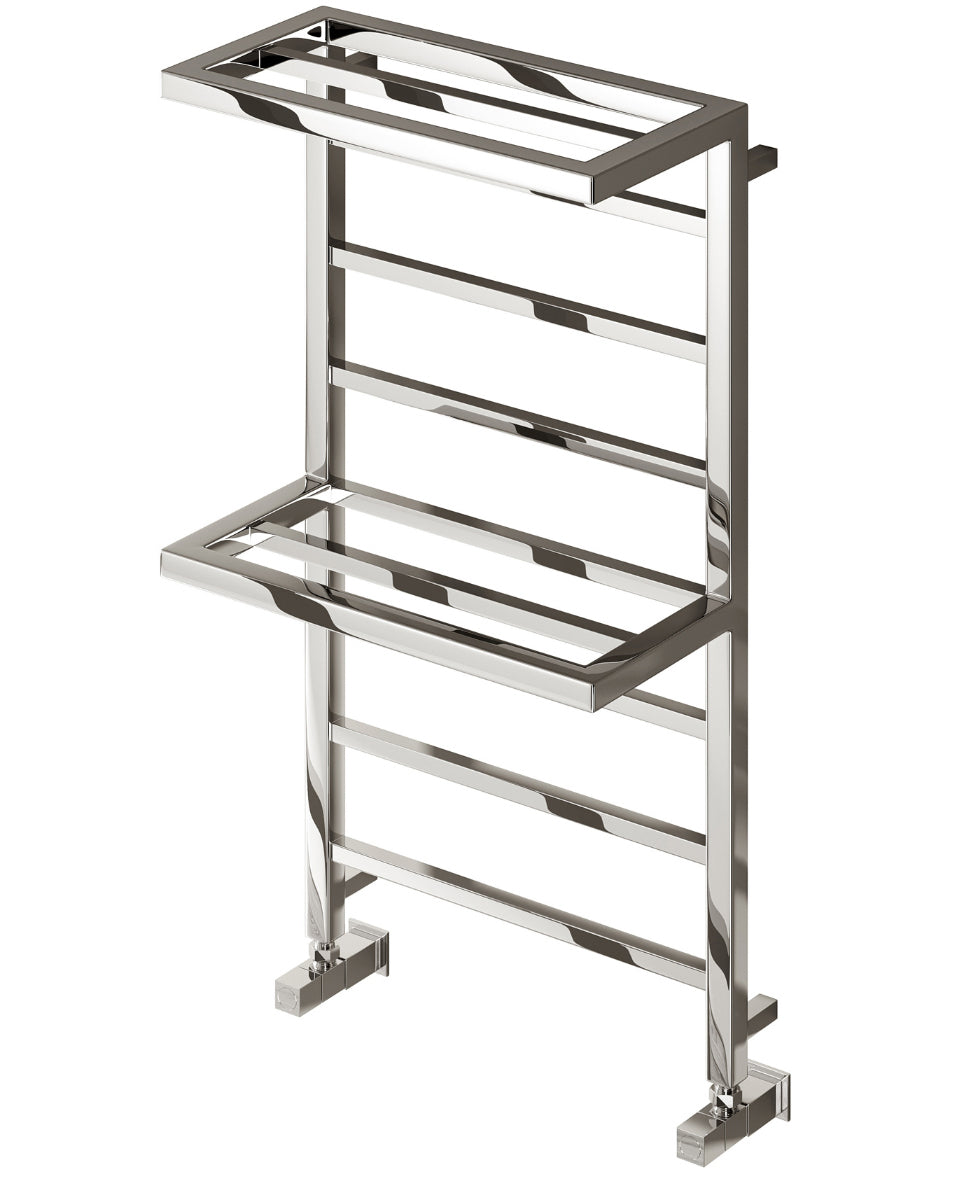 Elvina Electric Double Shelf Towel Rail - 1000mm x 500mm - Chrome