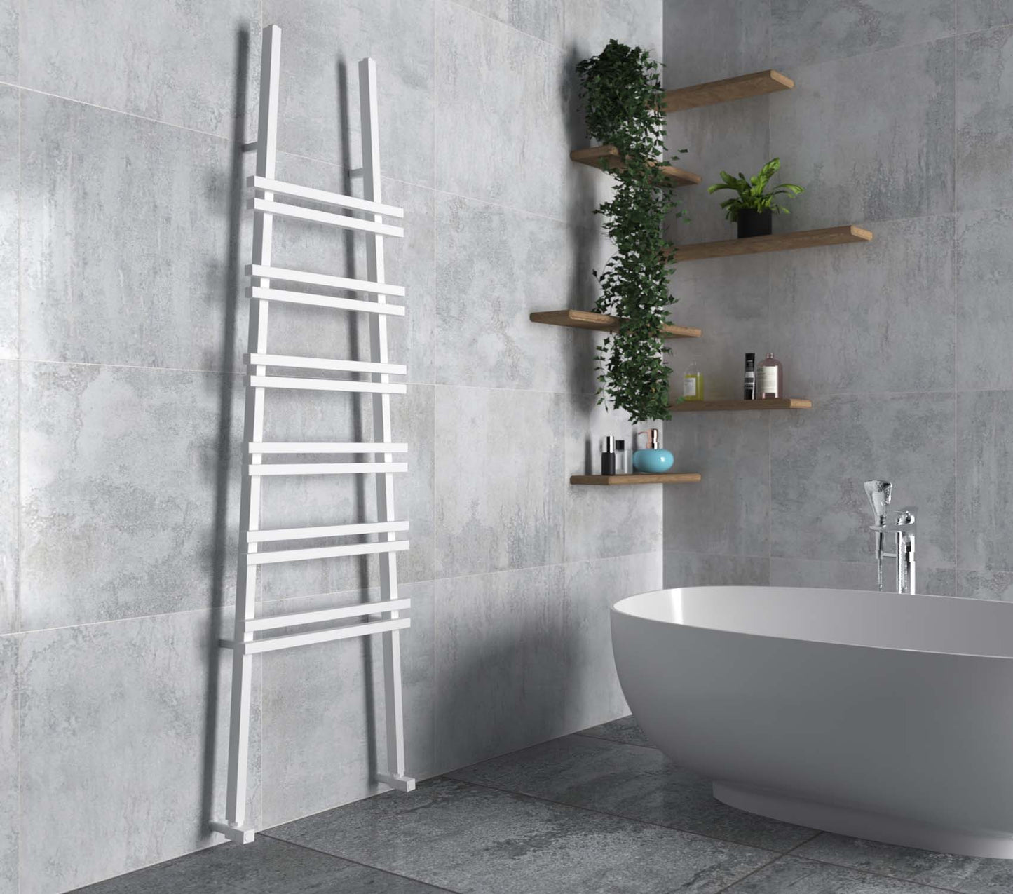 Jacobs W Aluminium Ladder Towel Rail - 2000mm x 535mm - Various Colours