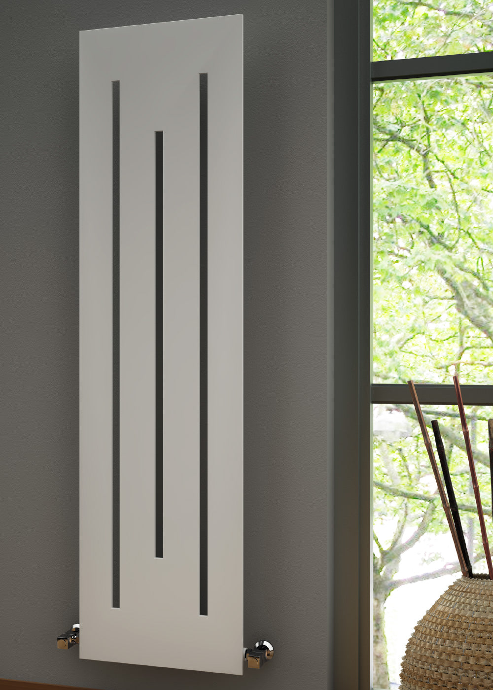 Line Vertical Designer Radiator - 1800mm x 490mm - White