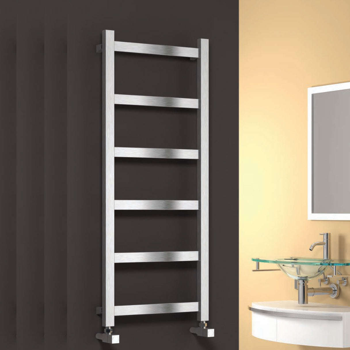 Mina Stainless Steel Heated Towel Rail - Various Sizes - Satin Finish