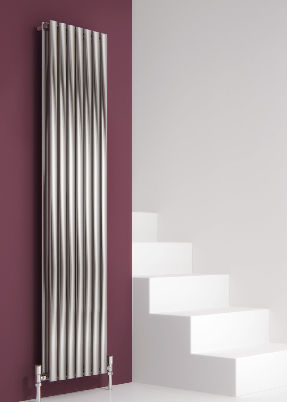 Nerox Vertical Double Radiator - 1800mm Tall - Satin Finish - Various Sizes