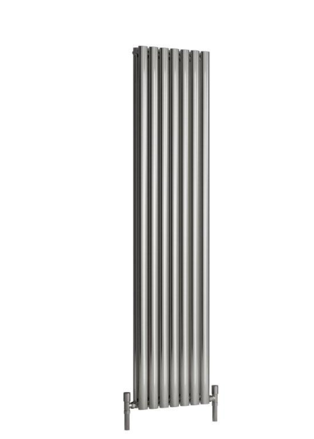 Nerox Vertical Double Radiator - 1800mm Tall - Polished Stainless Steel - Various Sizes