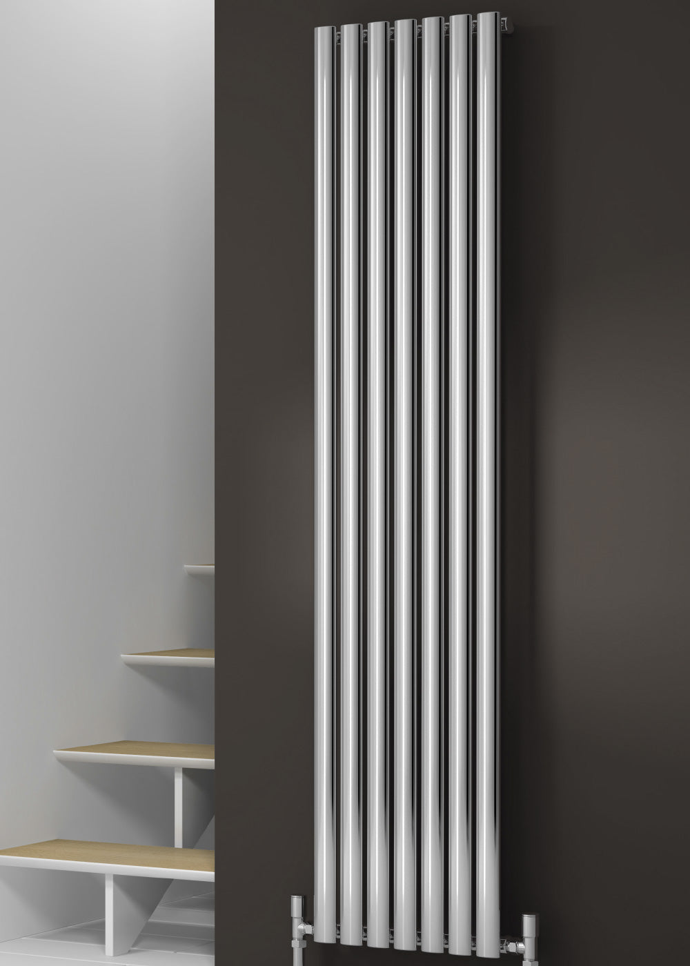 Neva Vertical Single Radiator - 1800mm Tall - Chrome - Various Sizes