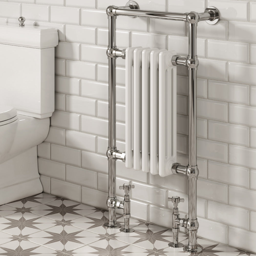 Oxford Traditional Column Towel Rail - White - Various Sizes