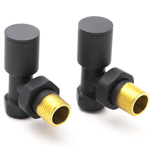 Manhattan Manual Radiator Valve - Angled - Anthracite