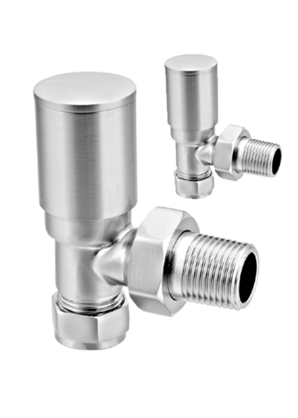 Manhattan Manual Radiator Valve - Angled - Brushed