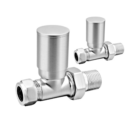 Manhattan Manual Radiator Valve - Straight - Brushed