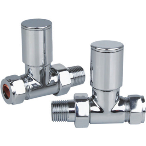 Manhattan Manual Radiator Valve - Straight - Chrome